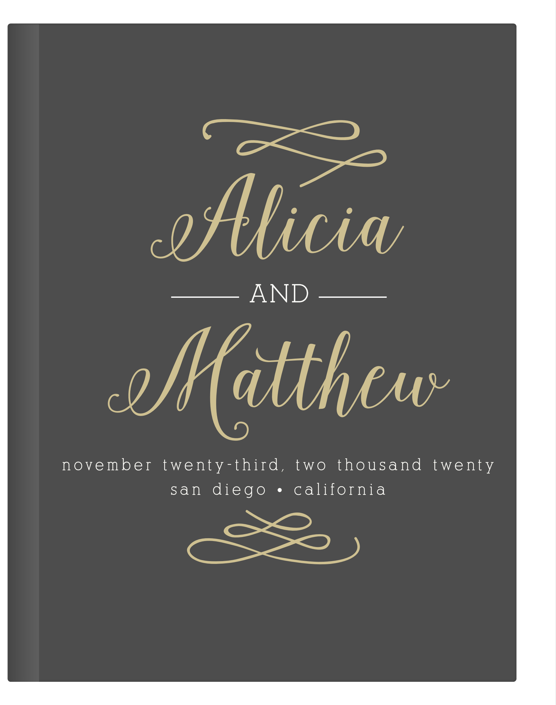 Whimsical Calligraphy Guest Book