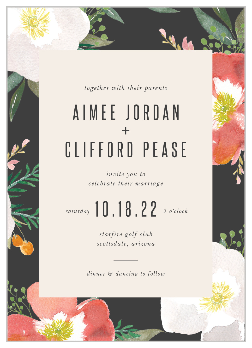 Spring Rose Wedding Invitations