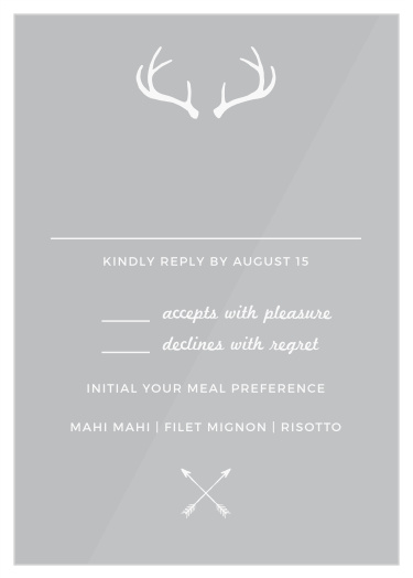 Rustic Antlers Clear Response Cards