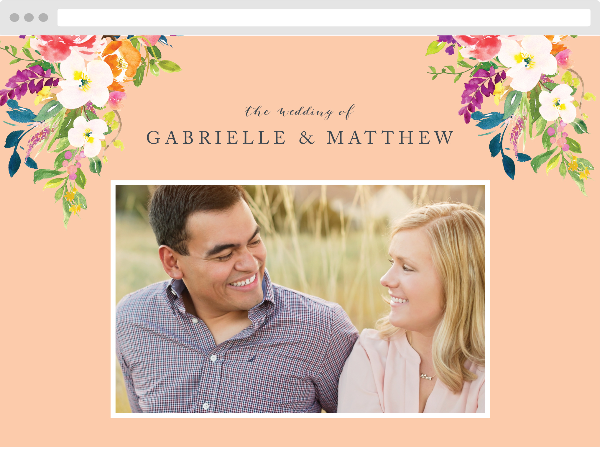 Spring Peach Wedding Website