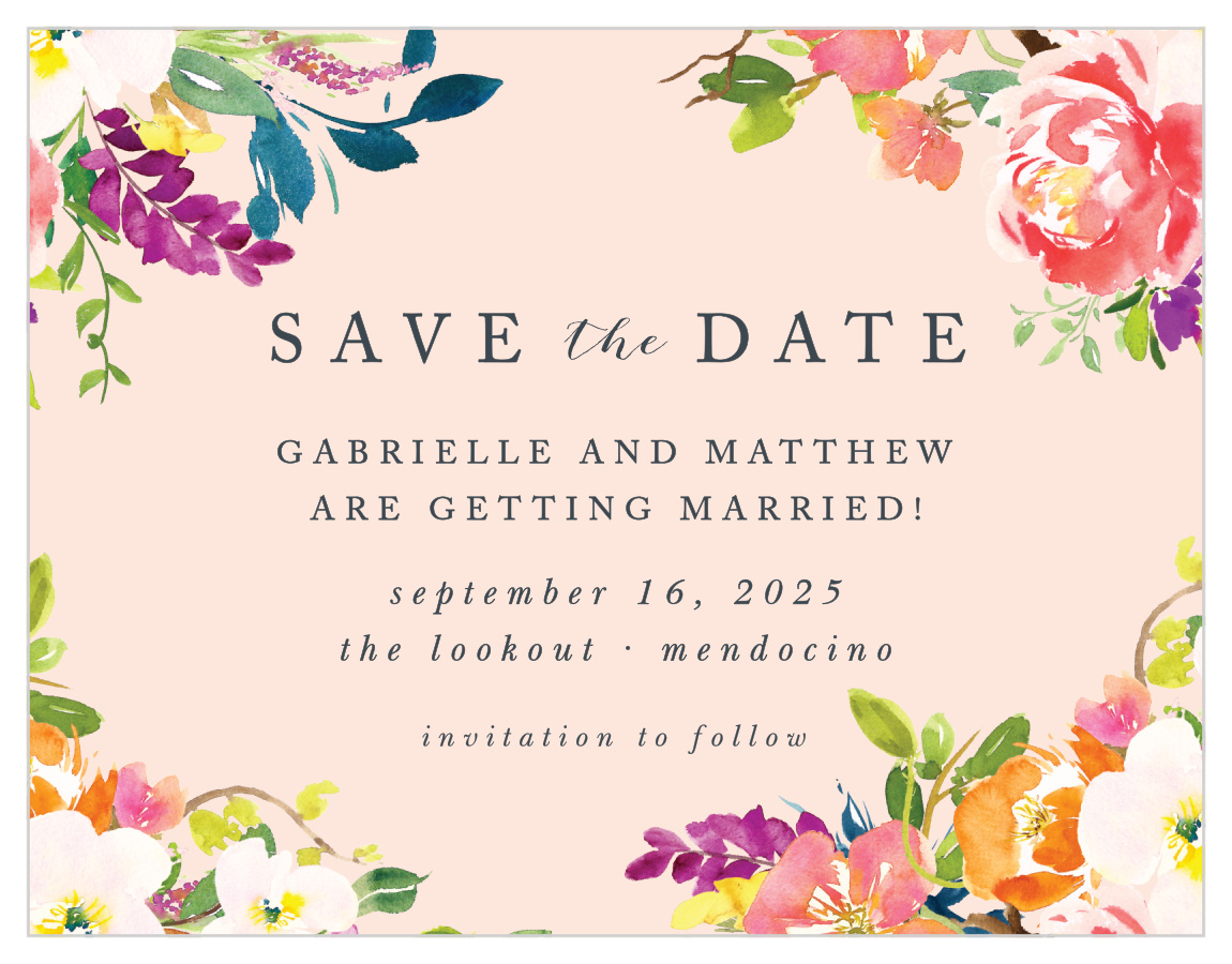 Spring Peach Save the Date Magnets