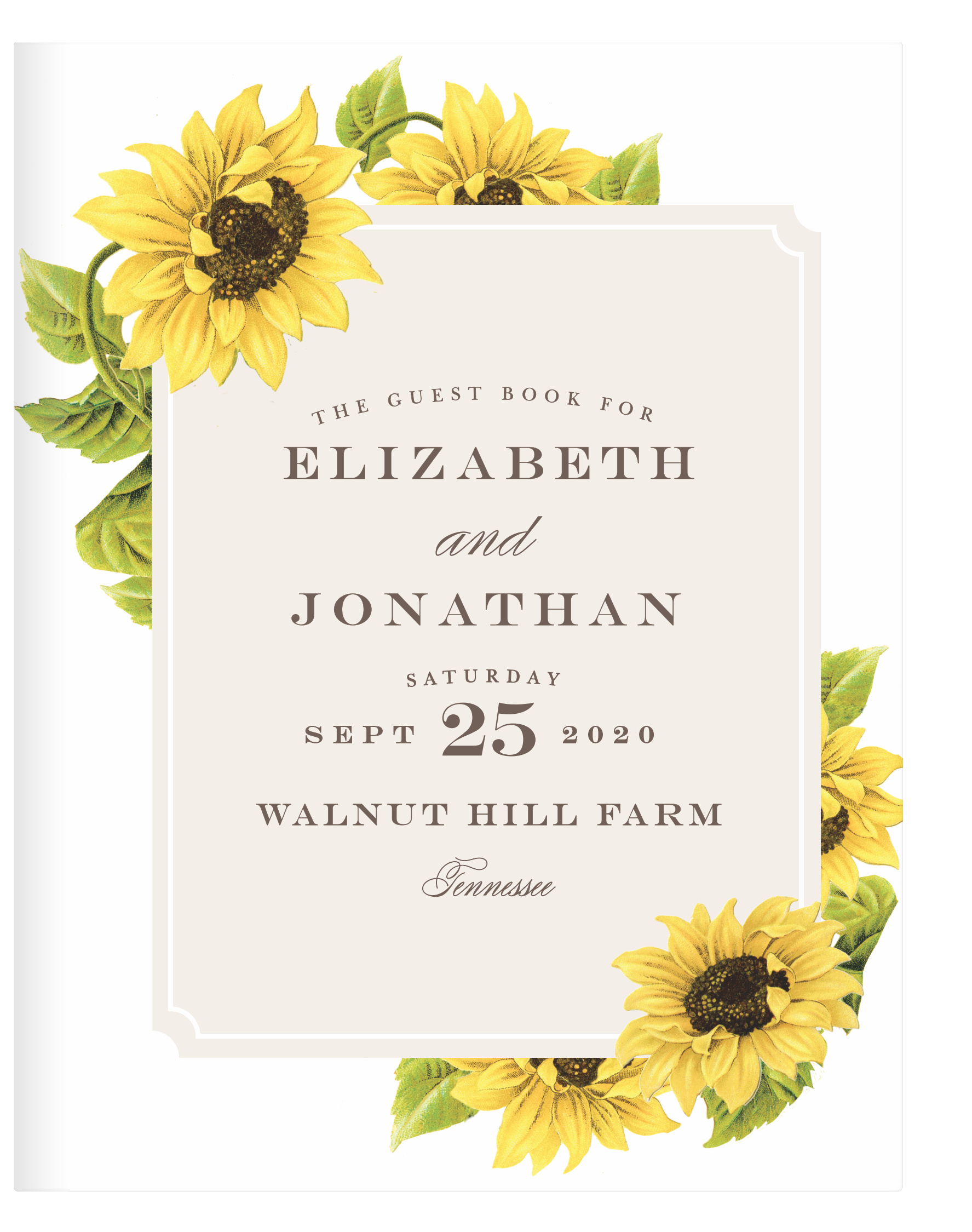 Sunflower Frame Guest Book