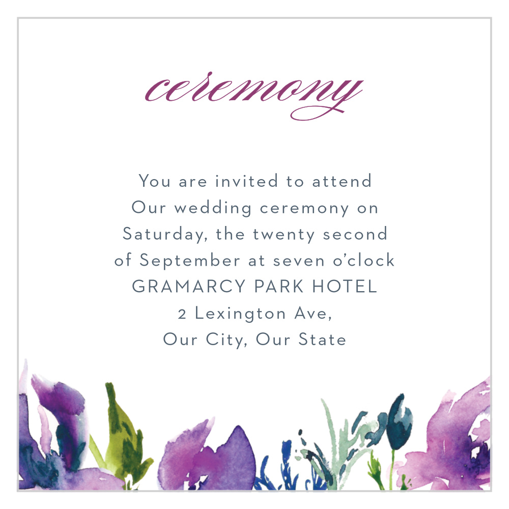 Lavender Blooms Ceremony Cards