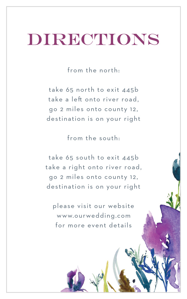 Lavender Blooms Direction Cards
