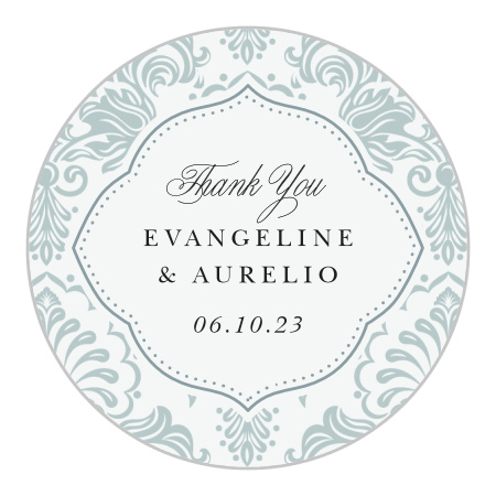 Timeless Damask Wedding Stickers