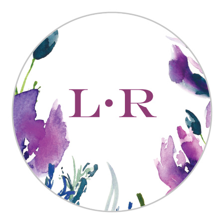 Lavender Blooms Wedding Stickers