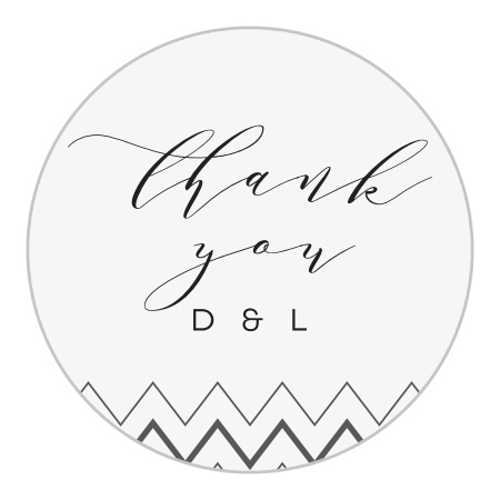 Chevron Ornamental Frame Wedding Stickers