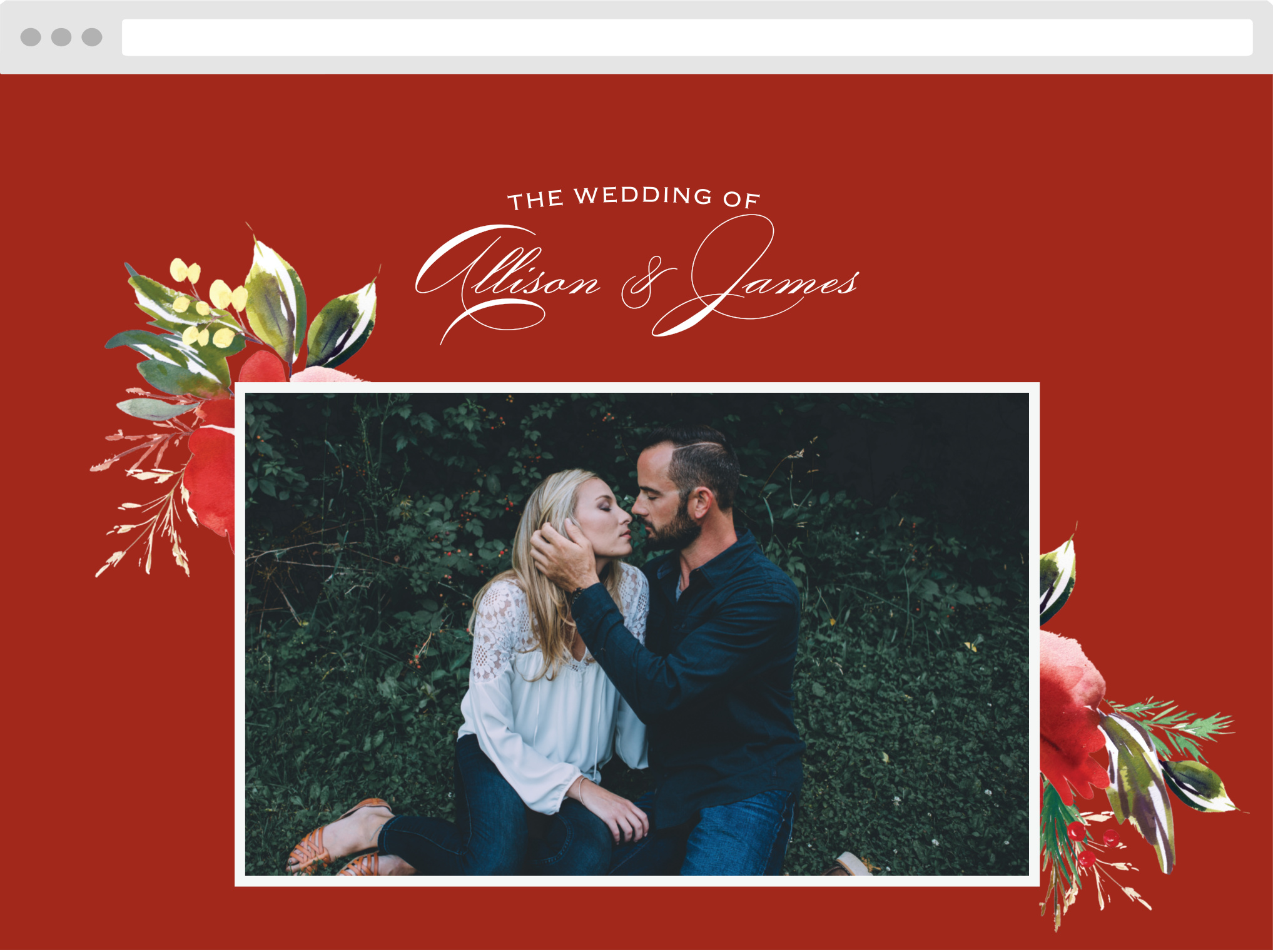 Christmas Pine Wedding Website