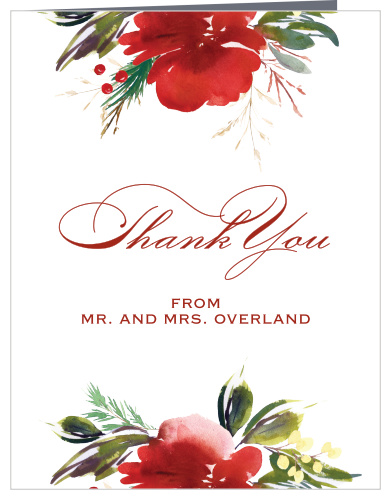 Christmas Pine Wedding Thank You Cards