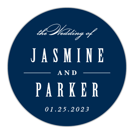 Ribbon & Damask Wedding Stickers