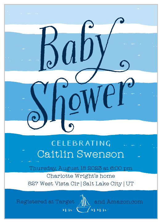 Make a splash with our Beach Waves Baby Shower Invitations. 