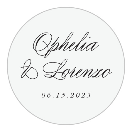 Damask Border Wedding Stickers