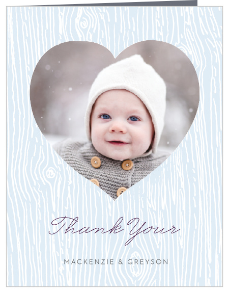 Rustic Woodgrain Baby Shower Thank You Cards