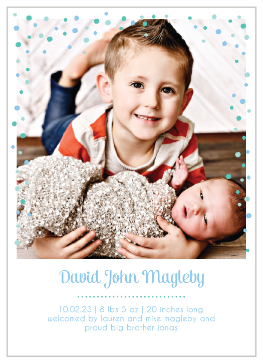 Share your excitement with our gorgeous Sprinkle With Love Birth Announcements.