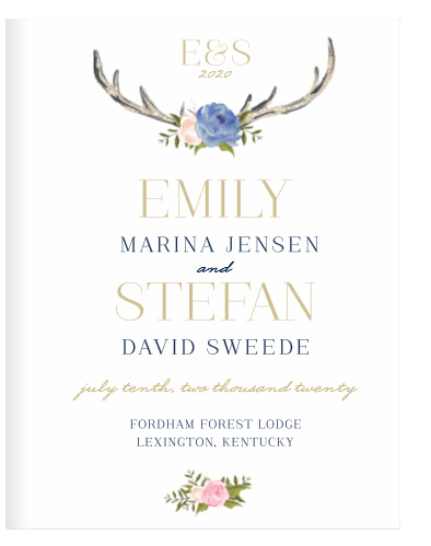 Floral Antlers Guest Book