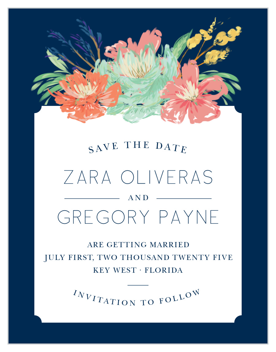 Tropical Blooms Save the Date Magnets