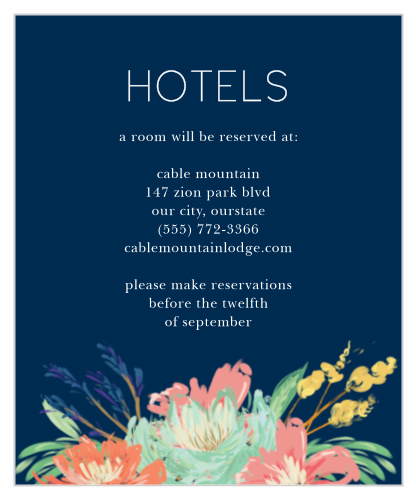 Tropical Blooms Accommodation Cards