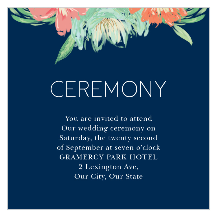 Tropical Blooms Ceremony Cards