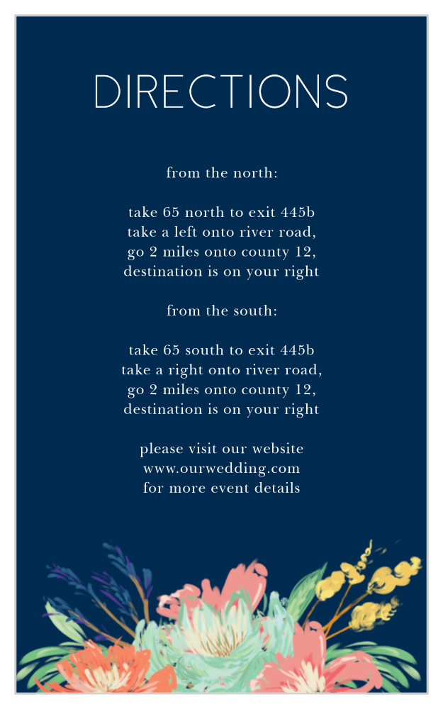 Tropical Blooms Direction Cards