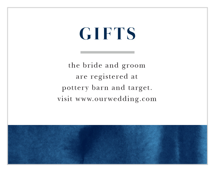Indigo Watercolor Registry Cards