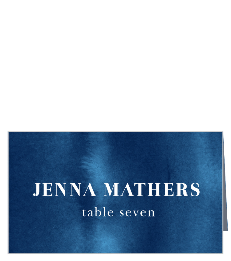 Indigo Watercolor Place Cards