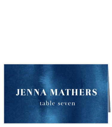 Indigo Watercolor Place Cards
