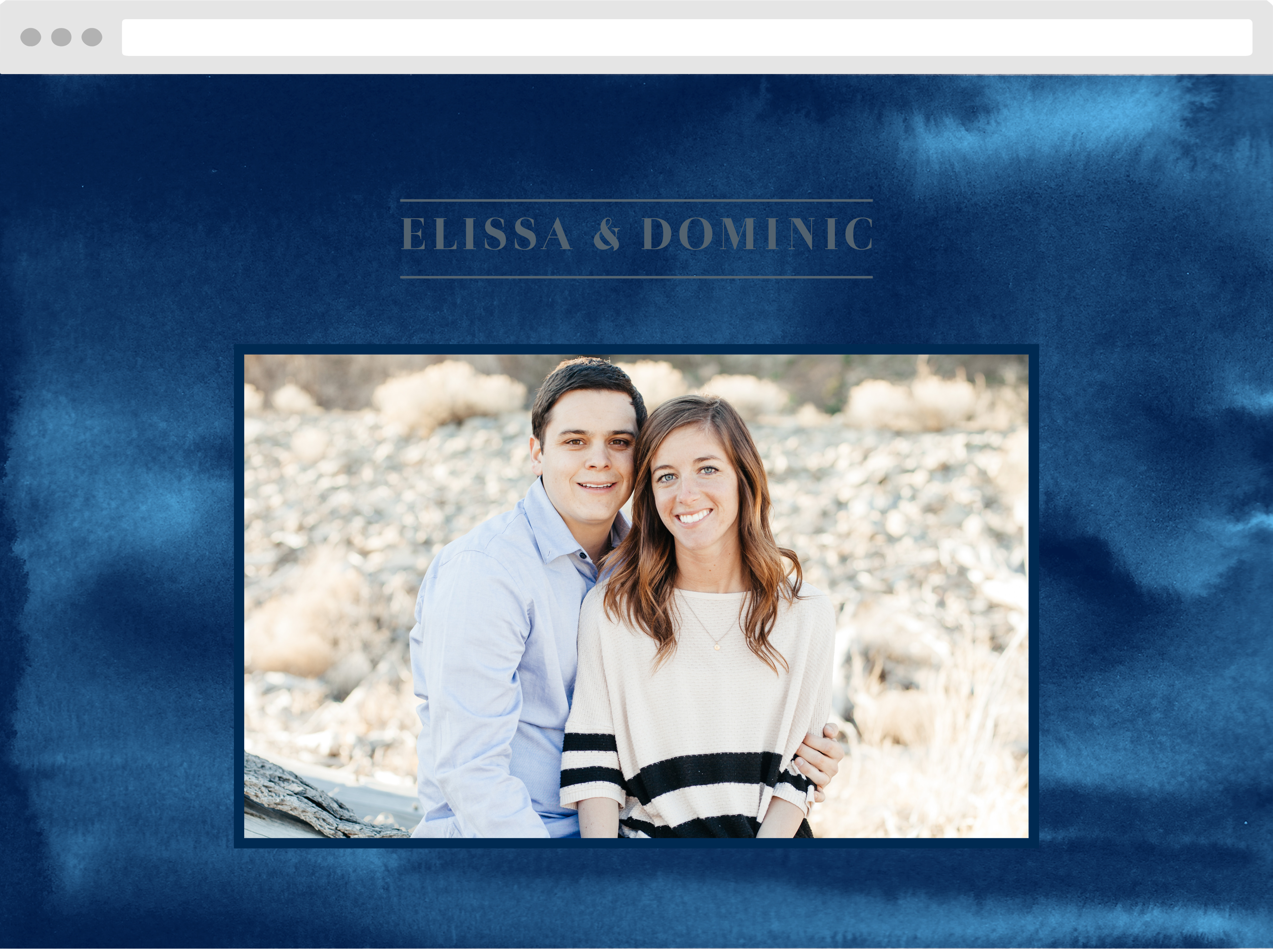 Indigo Watercolor Wedding Website
