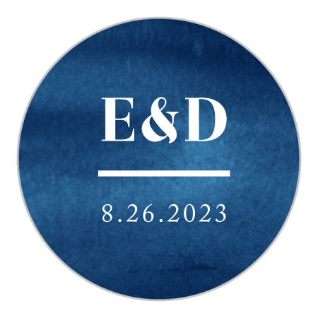 Indigo Watercolor Wedding Stickers