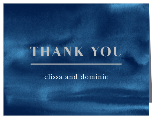 Indigo Watercolor Wedding Thank You Cards