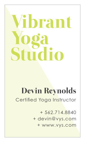 Our Yoga Studio Business Cards are as clean and modern as your studio. 