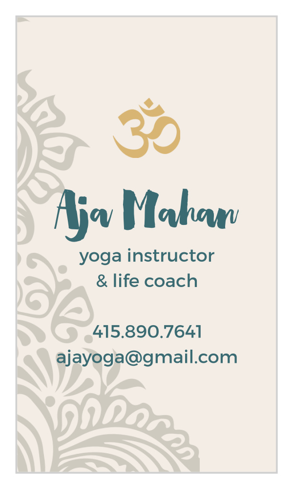 Yoga Instructor Business Cards
