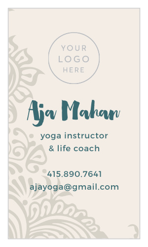 Share your passion for your craft and your classes with our Yoga Instructor Logo Business Cards.