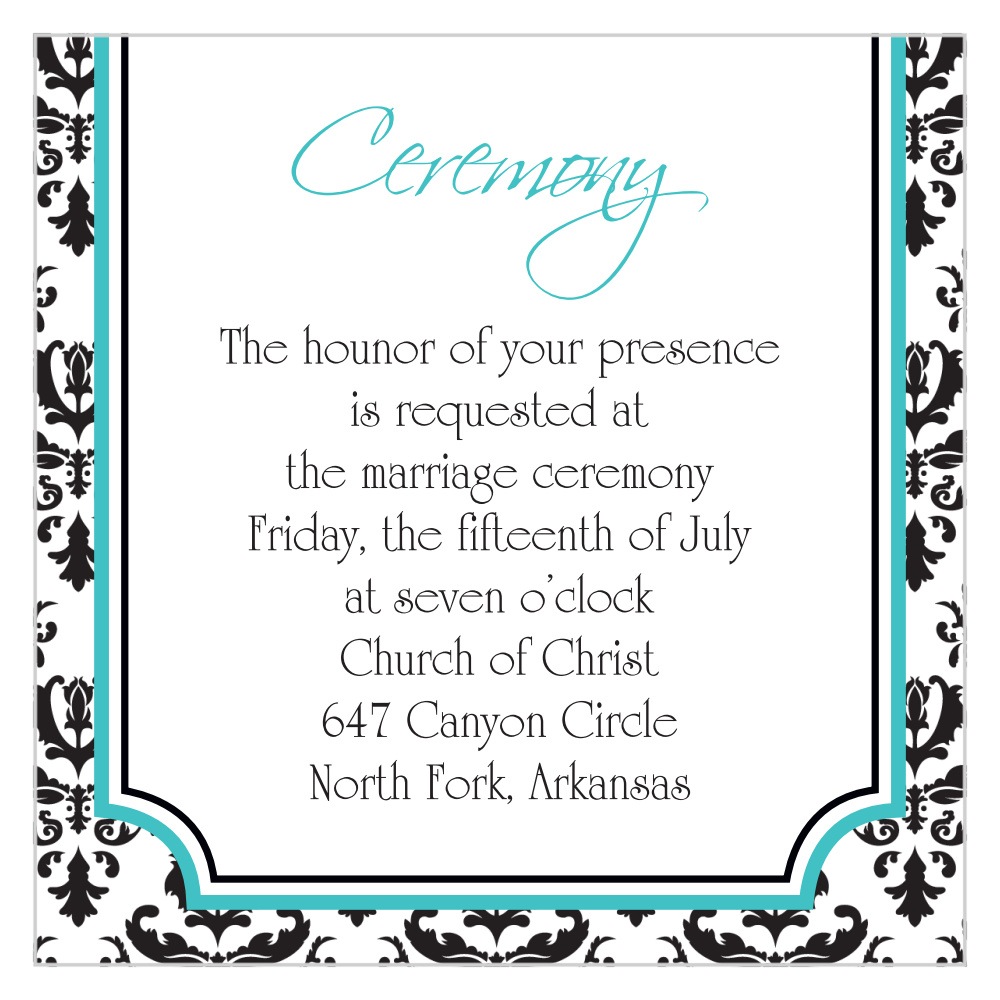 Victorian Charm Ceremony Cards