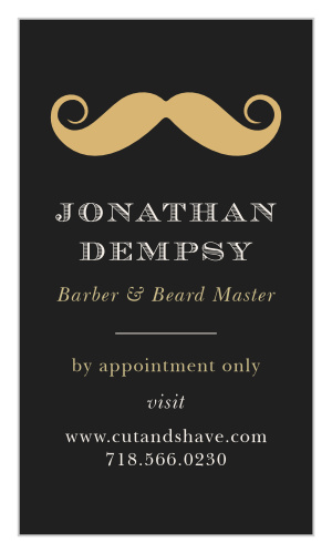 Any barber can stand out with our classy, whimsical Mustache Barber Business Card.