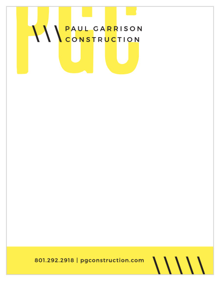 Our Construction Zone Business Stationery is as bright as a traffic cone and a welcome sight for your clients, potential or otherwise.