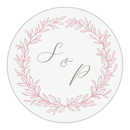 Circled Monogram Wedding Stickers