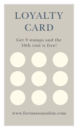 Our Loyalty Card Portrait Business Cards are designed so that you are able to reward your loyal clientele!