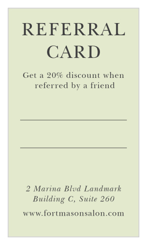 Our Referral Card Portrait Business Cards are designed so that you can expand your clientele and reward your loyal clients! 