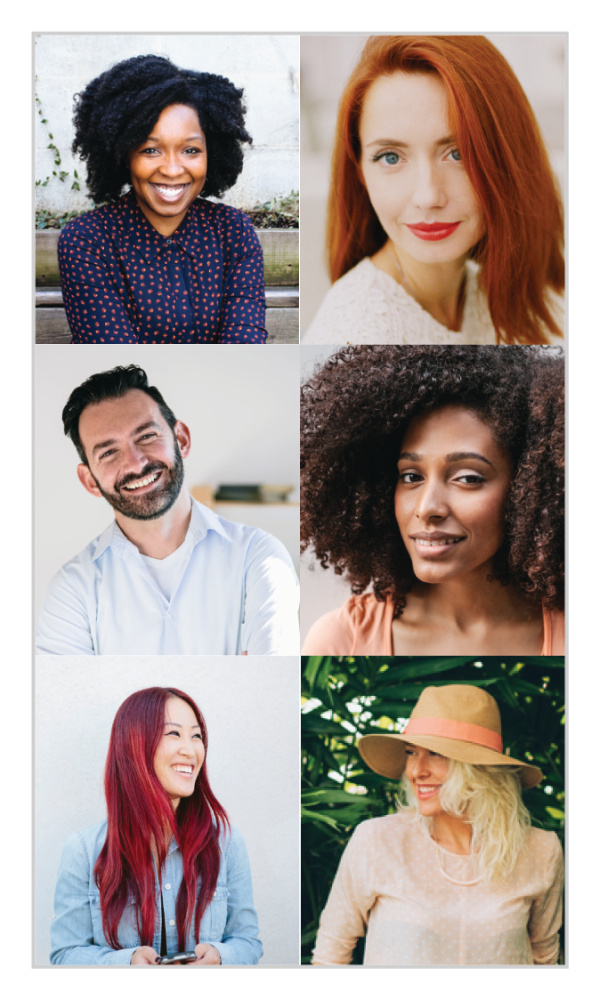 Six Photo Portrait Business Cards