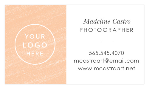 Our Photo Blog Logo Business Cards offer a gorgeous representation of yourself and your business, containing all of the information that your clients would ever need. You details are written on the righthand side in a thin, elegant type, while your company's logo decorates the left side. With these stunning cards representing you, your clients won't even consider anyone else an option.