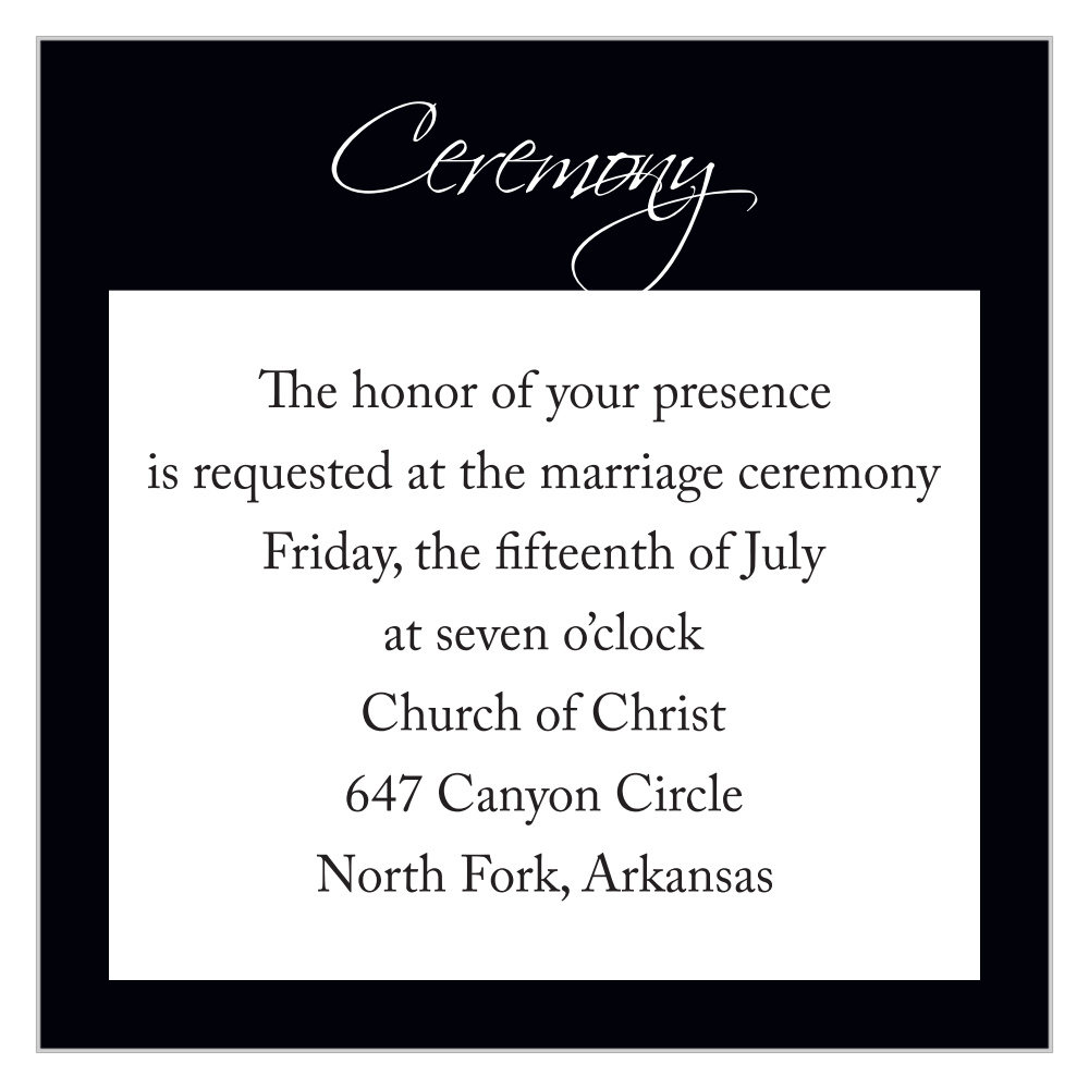 Elegant Stripes Ceremony Cards