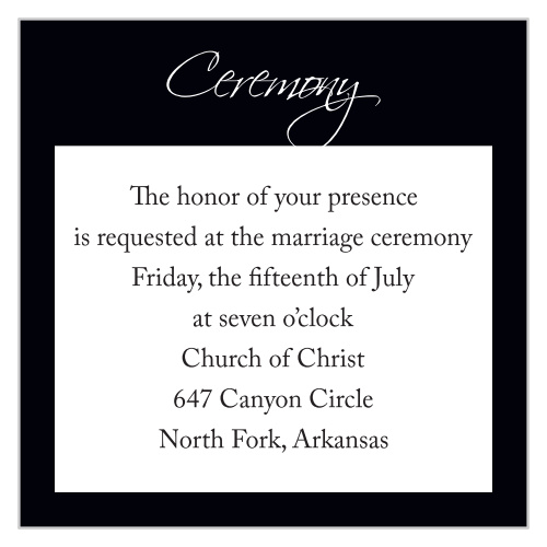 Elegant Stripes Ceremony Cards