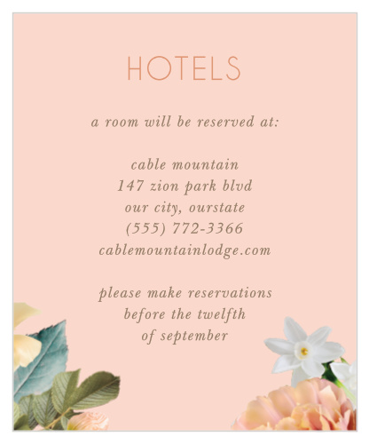 Dawn Flowers Accommodation Cards
