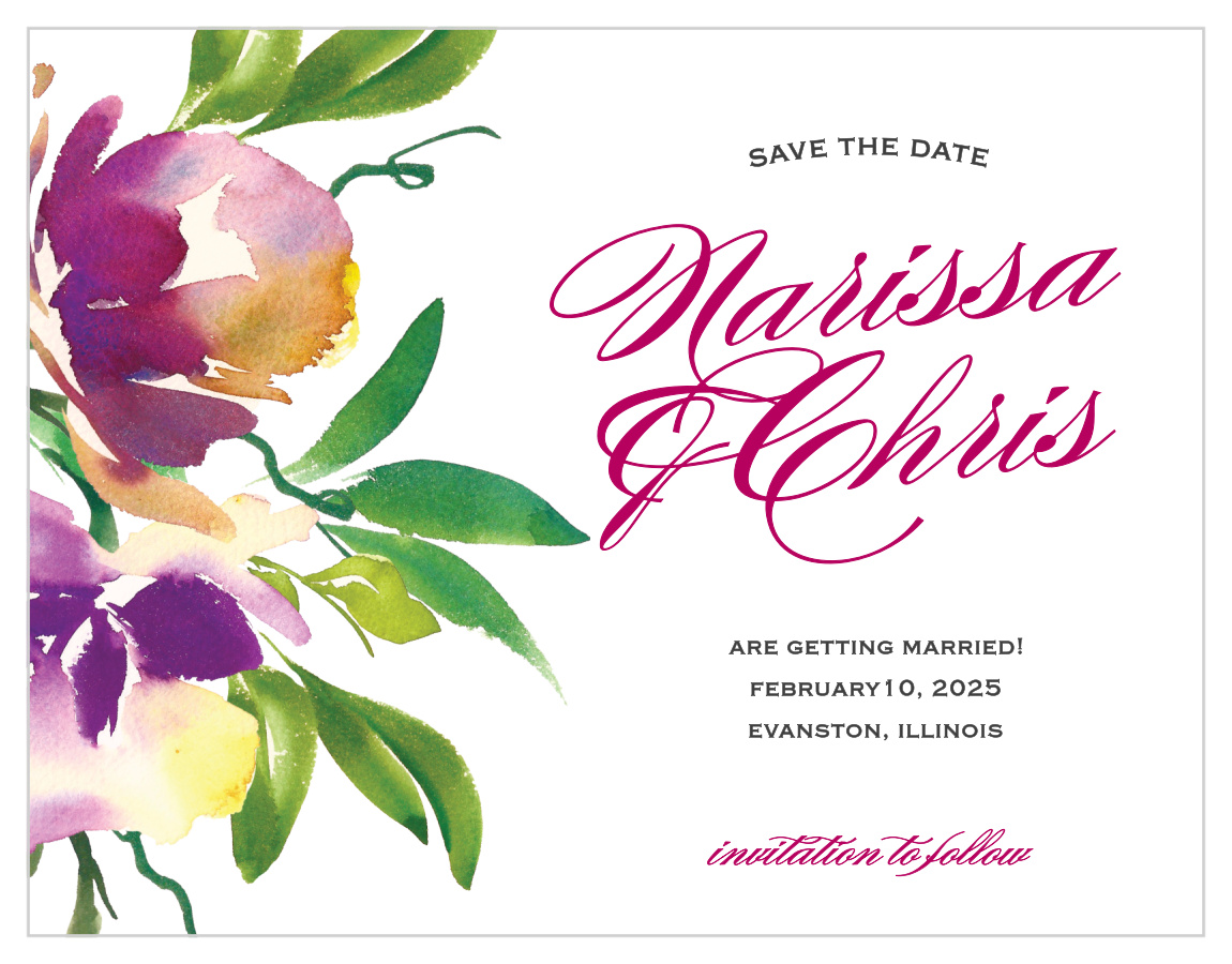 Fresh Cut Flowers Save the Date Magnets