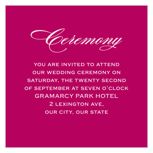 Fresh Cut Flowers Ceremony Cards