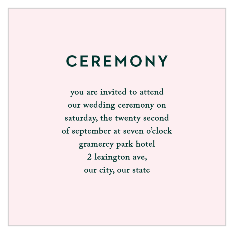Citrus Flowers Ceremony Cards