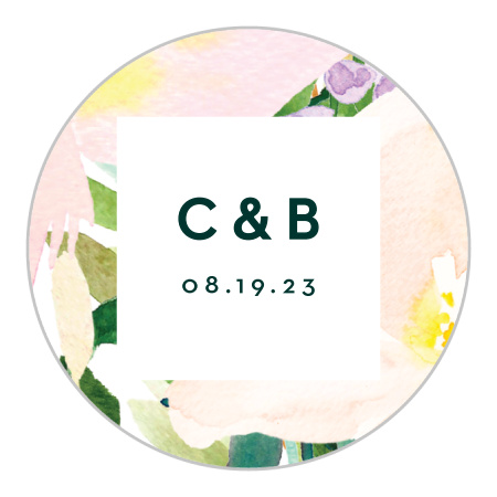 Citrus Flowers Wedding Stickers