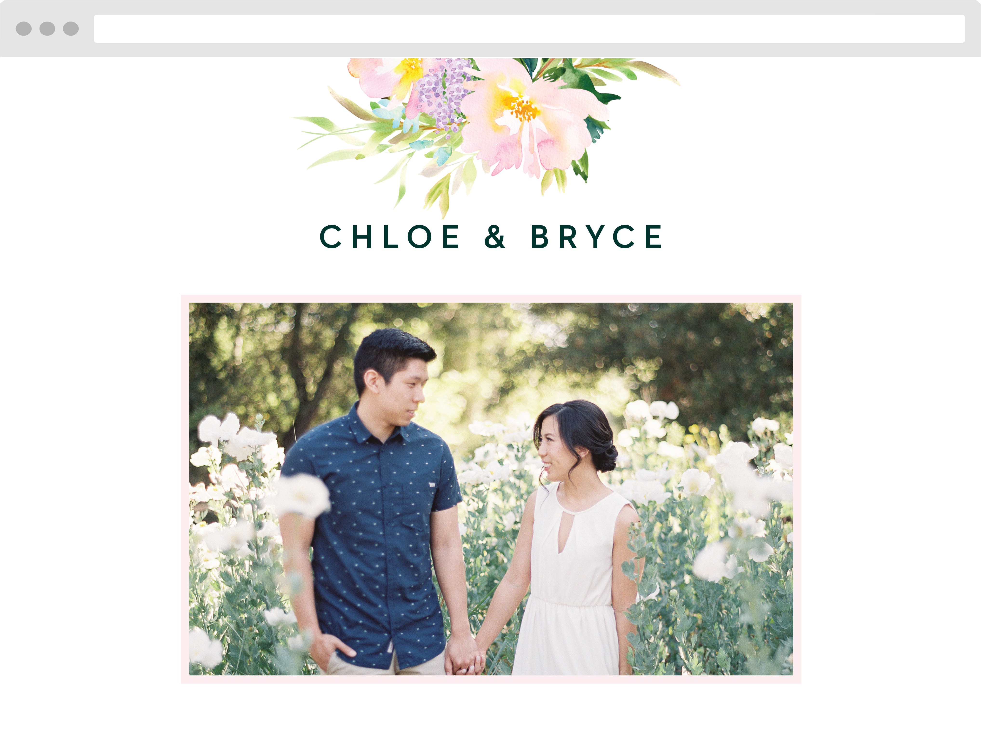 Citrus Flowers Wedding Website