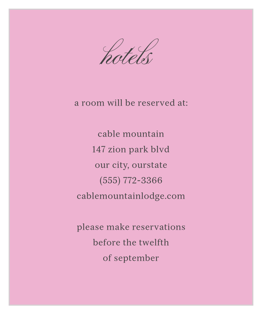 Luxe Roses Accommodation Cards