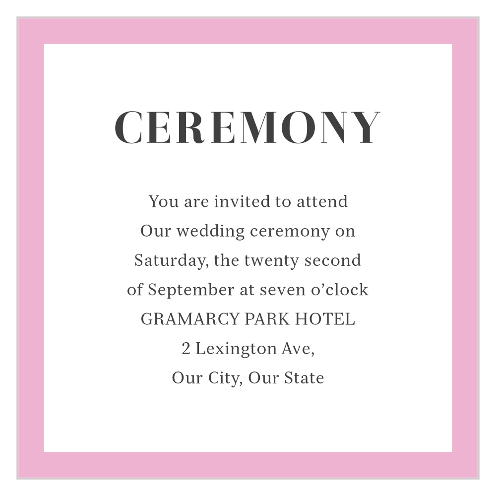 Luxe Roses Ceremony Cards